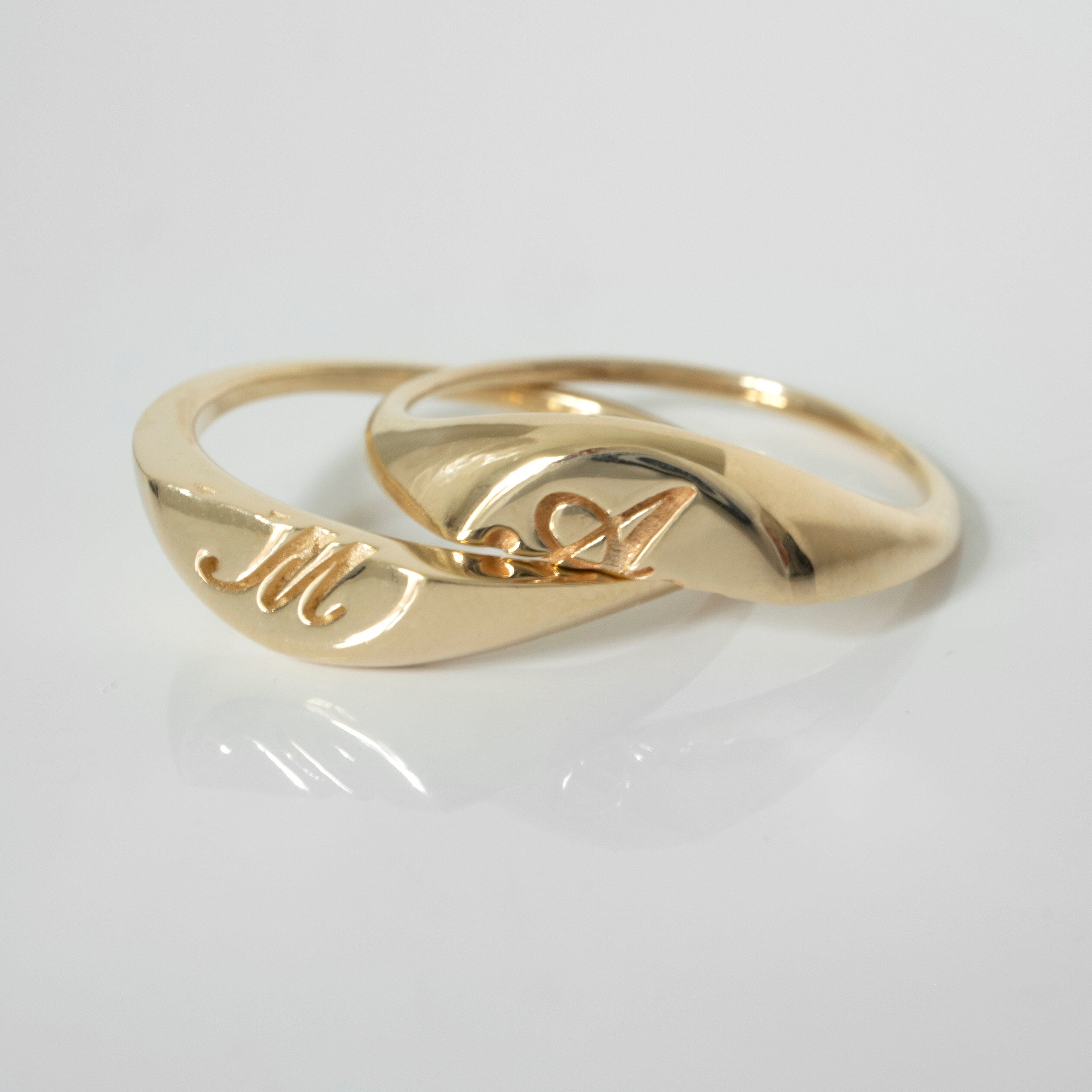Custom Engagement Ring Moissanite Ring Name Ring Custom Matching Rings –  KoalaPrint